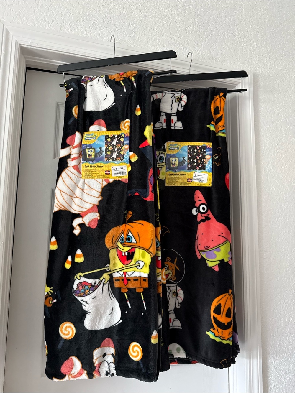 SpongeBob Halloween Plush Throw Blankets Set of 2